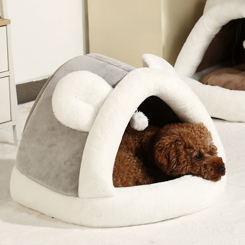 Cozy Self-Warming Cat Hut Sleeping Bed
