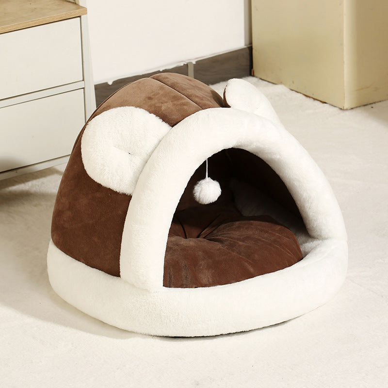 Cozy Self-Warming Cat Hut Sleeping Bed