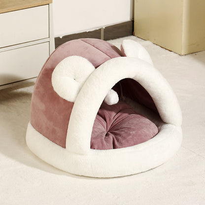 Cozy Self-Warming Cat Hut Sleeping Bed